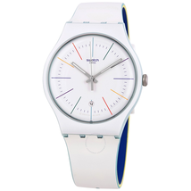 Swatch White Layered Quartz White Dial Men's Watch SUOS404