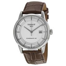 Tissot Luxury Powermatic 80 Automatic Silver Dial Brown Leather Men's Watch T086.407.16.031.00