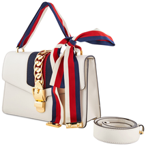 Gucci Sylvie Small Shoulder Bag in White 421882 CVLEG 8605