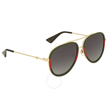 Gucci Grey Gradient Aviator Sunglasses GG0062S 003 57