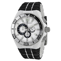 Technomarine TechnoMarine Cruise Locker Chronograph White Dial Black and White Nylon and Silicone Strap Casual Men's Watch 112015R TM-112015R