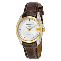 Tissot Couturier Powermatic 80 Silver Dial Ladies Leather Watch T0352072603100 T035.207.26.031.00