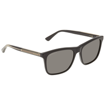 Gucci Gucci Grey Polarized Rectangular Men's Sunglasses GG0381S 007 57 GG0381S 007 57