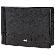 Montblanc Meisterstuck Soft Grain Wallet 6cc with Money Clip- Black 118754