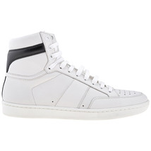 Saint Laurent Men's High Top Lace-up Sneakers in White an Black 418026 0M550 9061