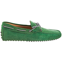 Tod's Men's Green Gommino Driving Shoes In Suede XXM0GW05473RE0V201