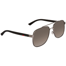 Gucci Grey Brown Square Polarized Men's Sunglasses GG0422S 002 60