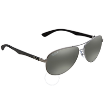 Ray Ban Polarized Silver Mirror Aviator Men's Sunglasses RB8313 004/K6 61