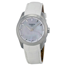 Tissot Couturier Grande Mother of Pearl Dial White Leather Ladies Watch T0352461611100 T035.246.16.111.00