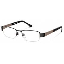 Diesel Men's Black Rectangular Semi-Rimless Eyeglass Frames DL5018 002 52