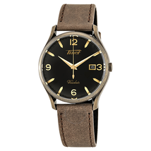 Tissot Heritage Visodate Black Dial Brown Leather Men's Watch T1184103605700 T118.410.36.057.00
