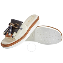 Tod's Womens Slipper-Inspired Wedge Sandals in Marble White/ Black XXW23A0S950GOC0ZTA