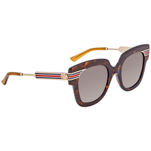 Gucci Gucci Grey Brown Shaded Square Ladies Sunglasses GG0281S 002 50 GG0281S 002 50