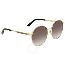 Gucci Grey Gradient Round Sunglasses GG0206SK 001 58 GG0206SK 001 58