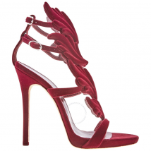 Giuseppe Zanotti Ladies High Heel Pump Burgundy Cruel Velvet Sandals I800006/002
