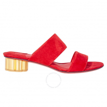 Salvatore Ferragamo Flower Heel Sandal in Orange Red FR01M660-671036