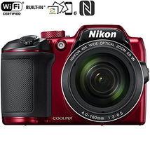 Nikon COOLPIX B500 16MP Digital Camera with 3 Inch TFT LCD Screen Nikkor Lens With 40x optical zoom wifi, Red (Certified Refurbished)