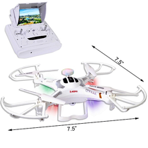 FPV Quadcopter Drone X118FPV (7.5") w/HD Camera & LED Lights - 5.8GHz 6-Ch/6-Axis 5" LCD R/C & 4GB microSD Card