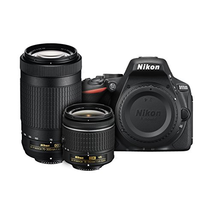 Nikon D5500 DX-format Digital SLR Dual Lens Kit w/ - Nikon AF-P DX NIKKOR 18-55mm f/3.5-5.6G VR & Nikon AF-P DX NIKKOR 70-300mm f/4.5-6.3G ED Lens