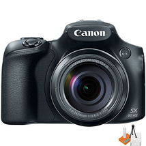 Canon Powershot SX60 16.1MP Digital Camera 65x Optical Zoom Lens 3-inch LCD Tilt Screen (Black) w/ Digital & More Starters Kit