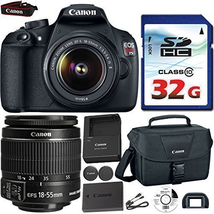 Canon EOS Rebel T5 DSLR 18mp + EF-S 18-55mm IS Bundle (8 items)