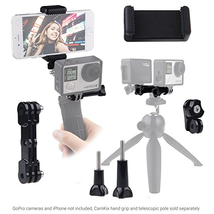 Dual Mount for GoPro Hero with Tripod Adapter and Universal Phone Holder - Record Videos with 2 Different Camera Angles Simultaneously, Steady Shot Photography, Selfies