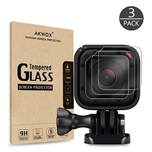 Tempered Glass Screen Protector for Gopro Hero 4 Session Hero 5 Session, Akwox 0.3mm 9H Hard Scratch-resistant Camera Lens Film