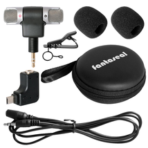Fantaseal Stereo Mic Kit for GoPro Microphone GoPro Travelling Microphone GoPro Interview Microphone w/ Stereo Windproof Mic +Extension Cable + Sterero GoPro Mic Adapter Converter for Hero 4 / 3+ /3