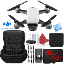 DJI Spark Alpine White Quadcopter Drone 32GB Essentials Bundle