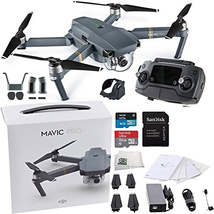 DJI Mavic Pro Collapsible Quadcopter Drone Ultimate Bundle w/ Remote Controller, Intelligent Flight Battery, 8330 Folding Propellers, Gimbal Clamp, Charger