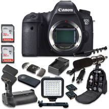 Canon EOS 6D 20.2 MP Full Frame CMOS Digital SLR DSLR Camera (Body Only) with 2pc SanDisk 32GB Memory Cards + Battery Power Grip