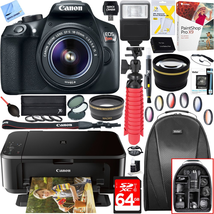 Canon EOS Rebel T6 Digital SLR Camera with EF-S 18-55mm IS II Lens and Canon Pixma MG3620 Wireless Inkjet All-In-One Multifunction Photo Printer 64GB Accessory Bundle