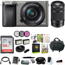 Máy ảnh Sony Alpha a6000 Camera w/ 16-50mm & 55-210mm Lens & Imaging Software (Graphite)
