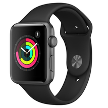 Đồng hồ Apple Watch Series 3 42mm Smartwatch (GPS Only, Space Gray Aluminum Case, Black Sport Band)