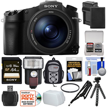 Sony Cyber-Shot DSC-RX10 III 4K Wi-Fi Digital Camera with 64GB Card + Battery & Charger + Backpack + Tripod + Filter + Flash & LED Light + Kit