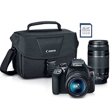 Máy ảnh và phụ kiện Canon EOS Rebel T6 Digital SLR Premium Kit, EF-S 18-55mm and EF 75-300mm Zoom Lenses, Backpack, 16GB Memory Card, Wifi