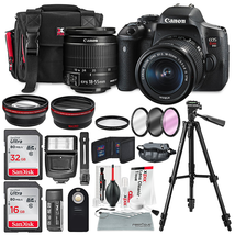 Bộ máy ảnh và phụ kiện Canon EOS Rebel T6i + EF-S 18-55mm IS STM Lens Kit + Deluxe Bundle (14 Items)