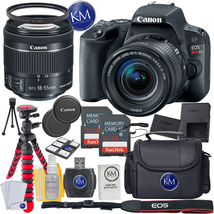 Canon EOS Rebel SL2 DSLR Camera w/ 18-55mm Lens + 2 x 32GB Card + Basic Photo Accessory Bundle
