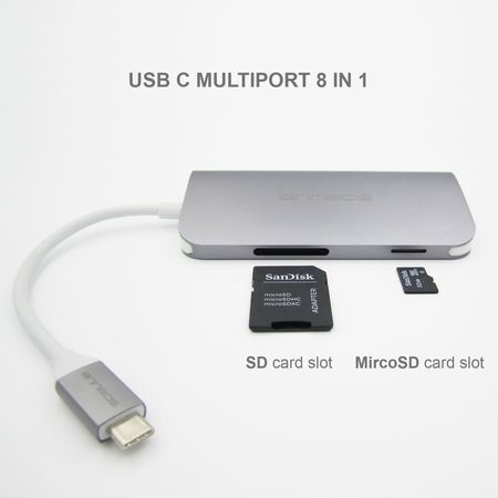 USB C Hub ANNBOS A030EH8 Multiport Adapter Aluminum 7-Port