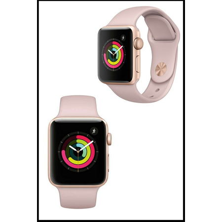 Apple watch series 3 Aluminum case Sport 42mm GPS + Cellular GSM unlocked (Gold Al case w/ Pink sand sport band)