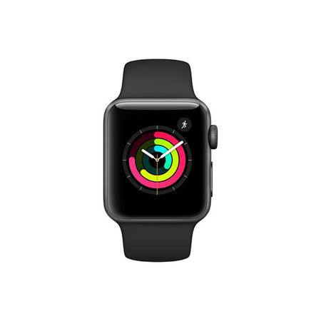 Apple Watch Series 3 Aluminum case 38mm GPS ONLY (Space Gray Aluminum Case with Black Sport Band)