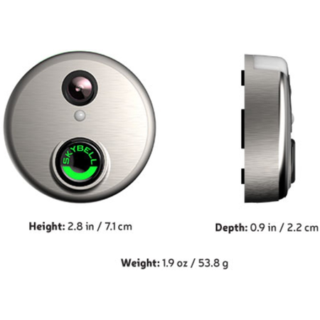 Skybell HD WiFi Doorbell Camera Alarm.com 1080p Color Night Vision Silver