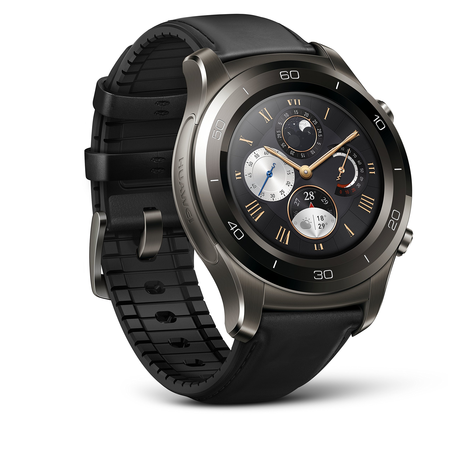 Huawei Watch 2 Classic – Titanium Grey with Black Hybrid Strap - Android Wear 2.0 (US Warranty)
