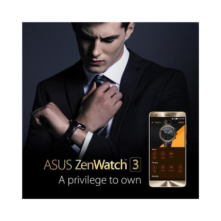 Đồng hồ ASUS ZenWatch 3 WI503Q 1.39-inch AMOLED Smart Watch (Dark Brown Rubber Strap)