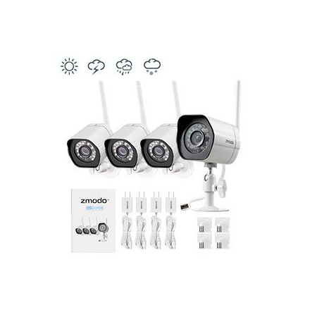 Máy quay quan sát Zmodo Wireless Security Camera System & 6-Month Cloud Storage - All Inclusive CamCloud Bundle - Smart HD Outdoor WiFi IP Cameras with Night Vision