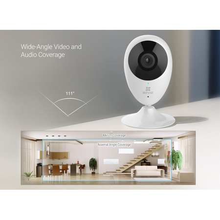 EZVIZ Mini O 720p HD Wi-Fi Home Video Monitoring Security Camera, Works with Alexa