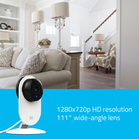 YI Home Camera, Wi-Fi IP Indoor Security System with Motion Detection, Night Vision for Baby / Pet / Front Porch Monitor - Cloud Service Available (White)