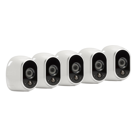 Arlo by NETGEAR Security Camera Kit – 3 Wire-Free Indoor/Outdoor HD Cameras with Skins & 1 Arlo Q 1080p HD Indoor Camera | Night Vision (VMK3200-100NAS)