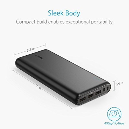 Anker PowerCore 26800 Portable Charger, 26800mAh External Battery with Dual Input Port and Double-Speed Recharging, 3 USB Ports for iPhone, iPad, Samsung Galaxy, Android and other Smart Devices