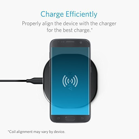 Anker Wireless Charger Charging Pad for iPhone 8 / 8 Plus, iPhone X, Nexus 5 / 6 / 7, and Other Devices, Provides Fast-Charging for Galaxy S8/ S8+/ S7 / S7 edge / S6 edge+, and Note 5